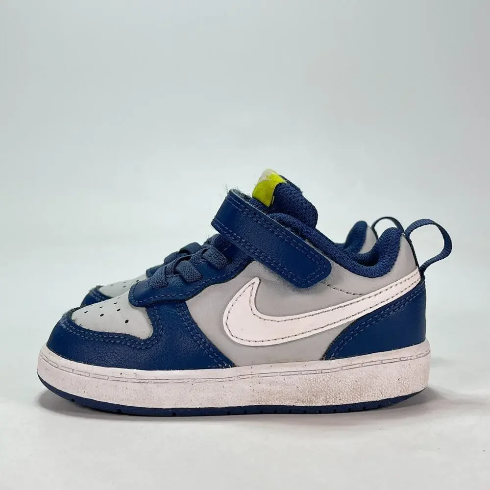 Nike Court Borough Low 2 Grey Fog Mystic Navy Casual Shoes BQ5453-016 Kids Sz 7C